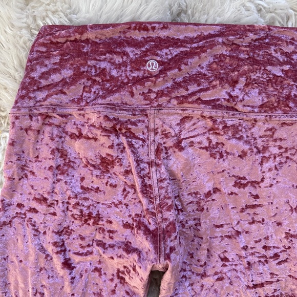 Lululemon Wunder Lounge High Rise Tight 28" Crushed Velvet Soft Cranberry - Picture 5 of 8